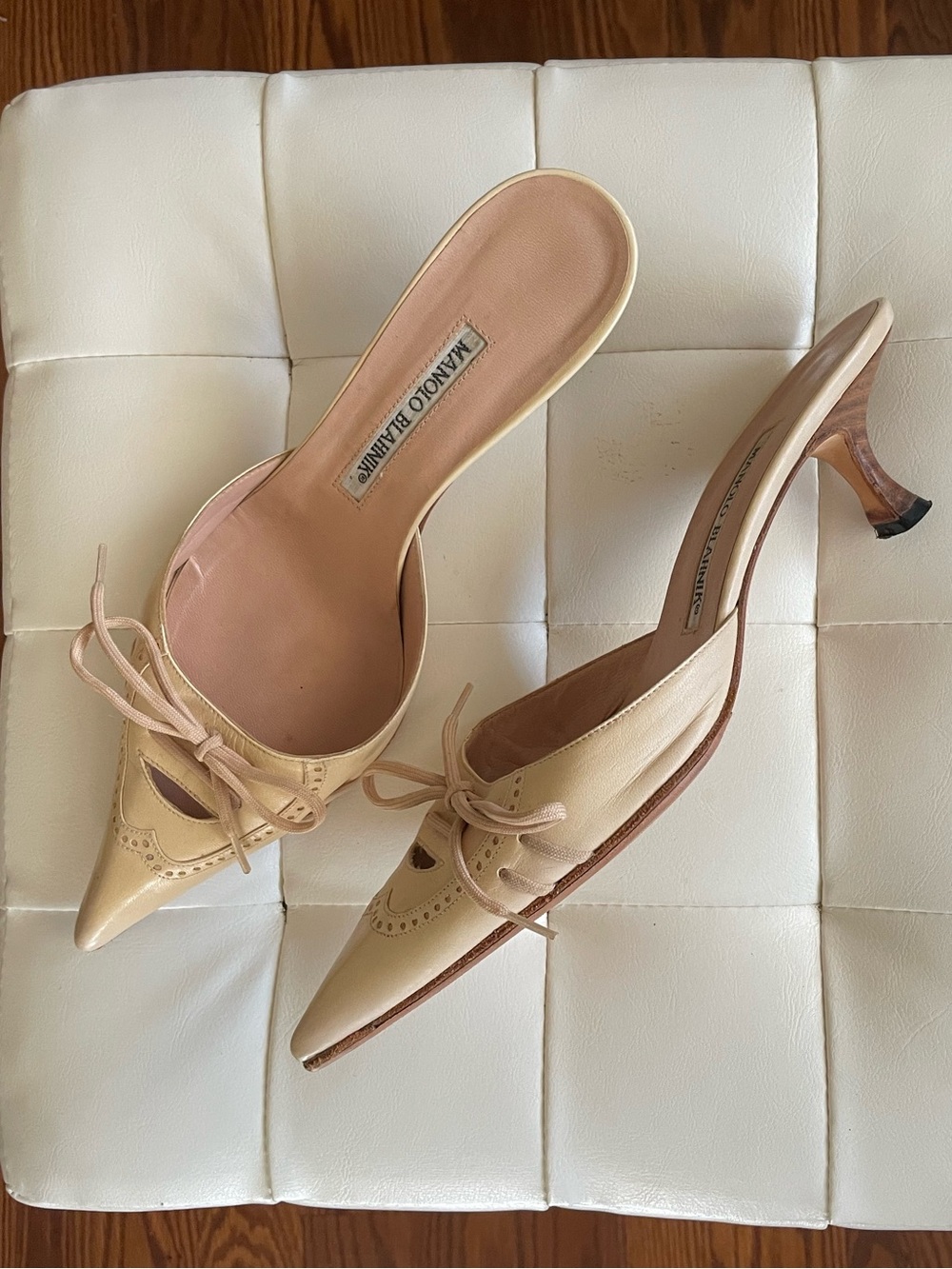 Vintage Manolo Blahnik Kitten Heel Mules - Picture 3 of 5